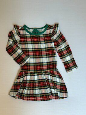 Free Birdees Bamboo Holiday Plaid Ruffle Twirl Bodysuit Dress 6-12M